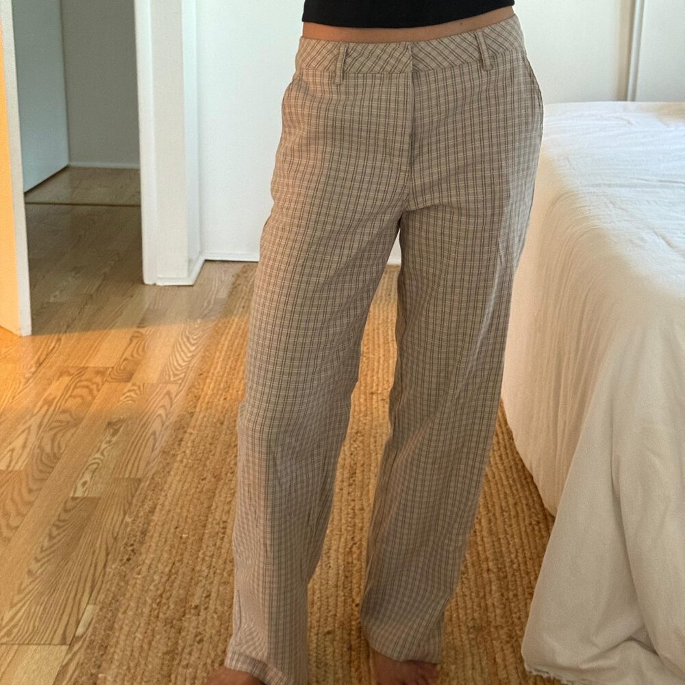 Brown Plaid Pants Size Small